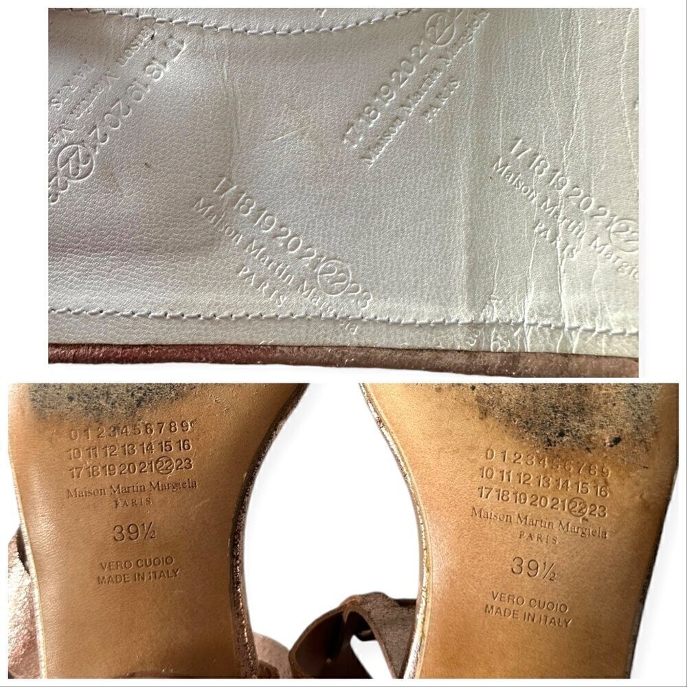 Maison Martin Margiela Rose Gold Cracked Metallic Leather Sandals EU 39.5 - Picture 7 of 13